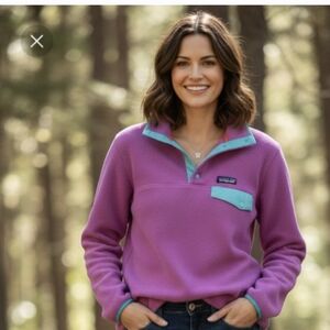 Patagonia Synchilla Magenta Fleece with Red Trim